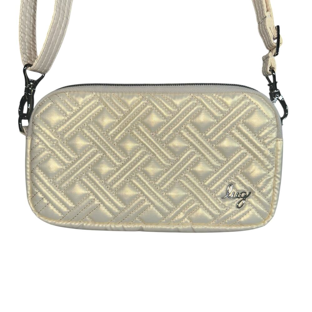 Lug Coupe XL Crossbody Bag Gold Quilted Travel Purse Wallet Organizer